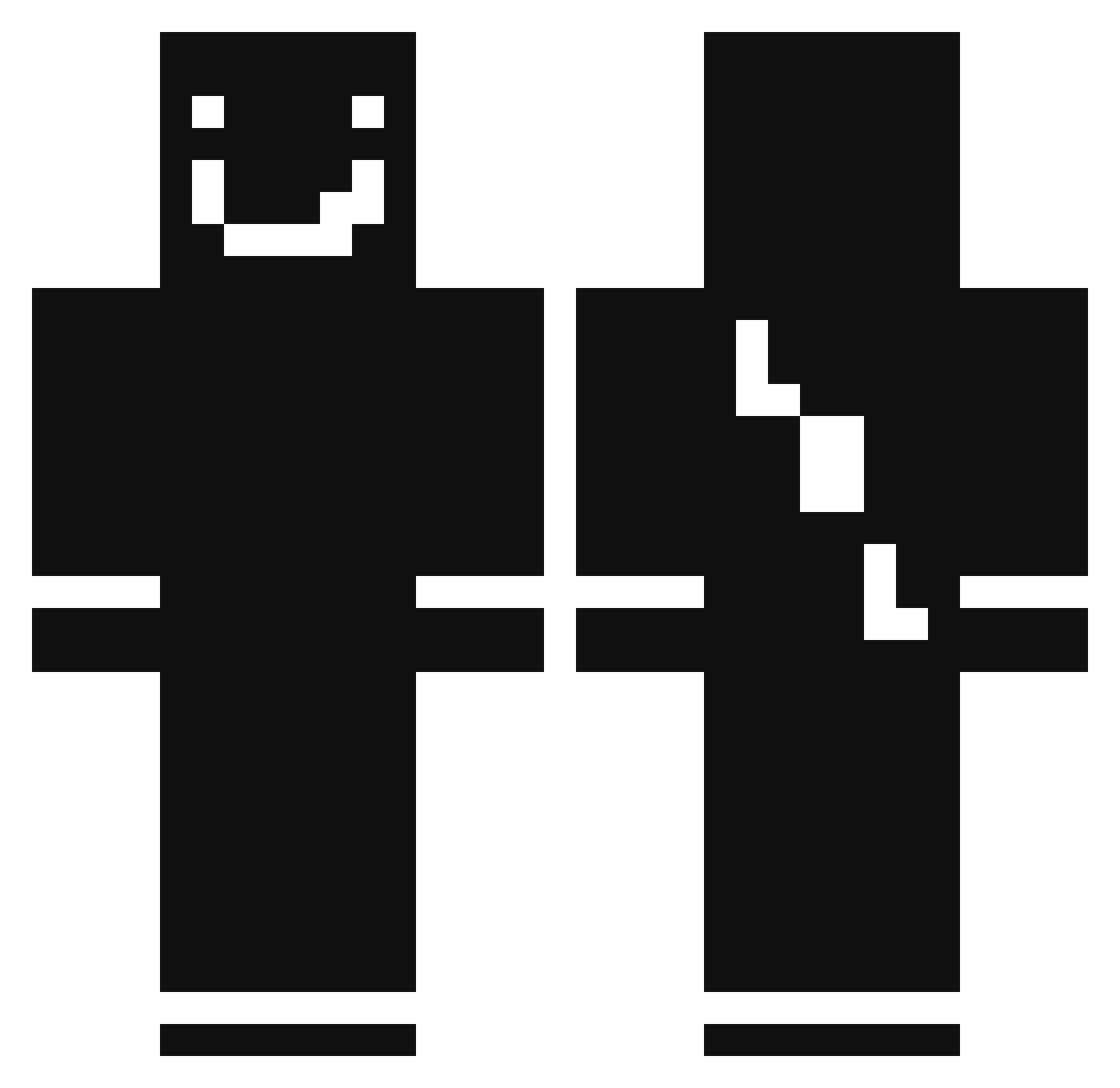 Elseguy Minecraft skin, front and back view