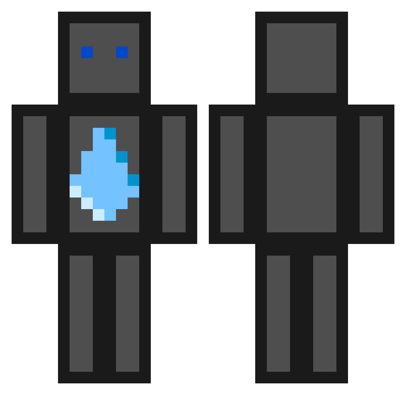 Waterdude Minecraft skin, front and back view
