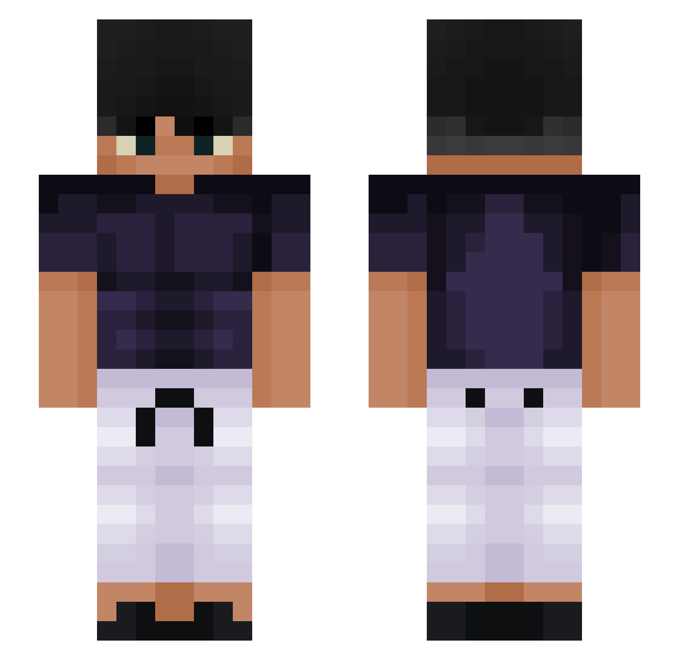 Decaaay Minecraft skin, front and back view