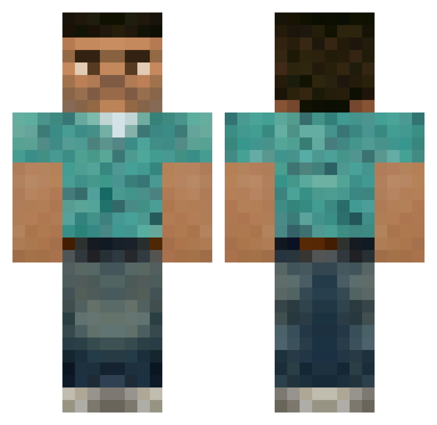 BluntEastwood Minecraft skin, front and back view
