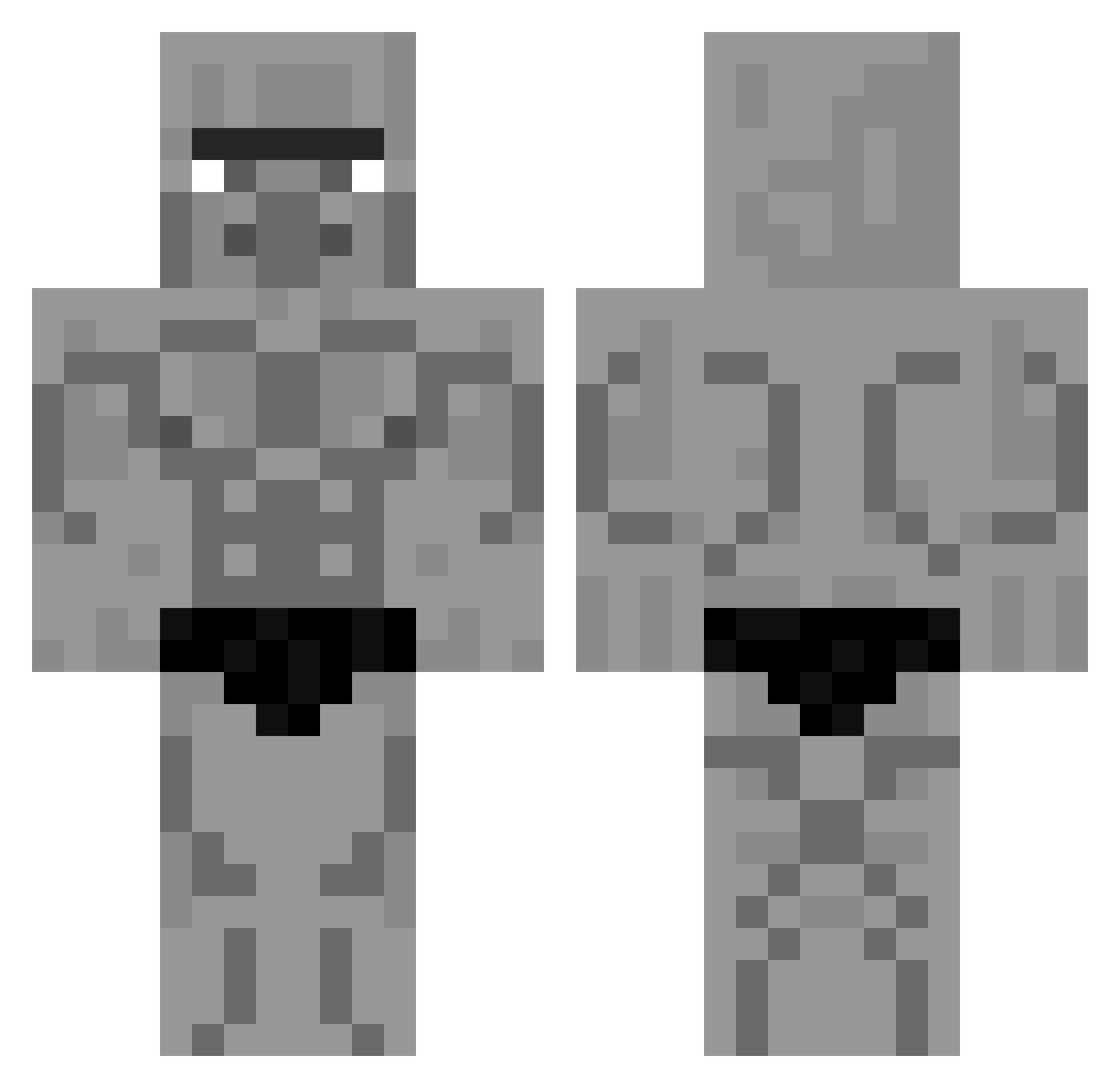 Merkius Minecraft skin, front and back view