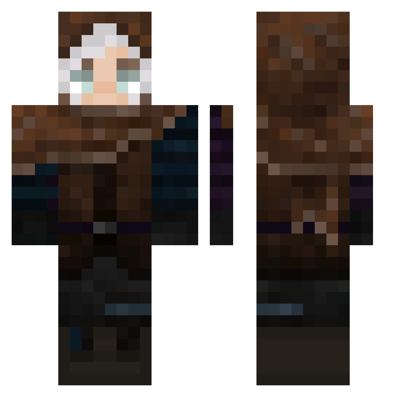 SanMartinos Minecraft skin, front and back view