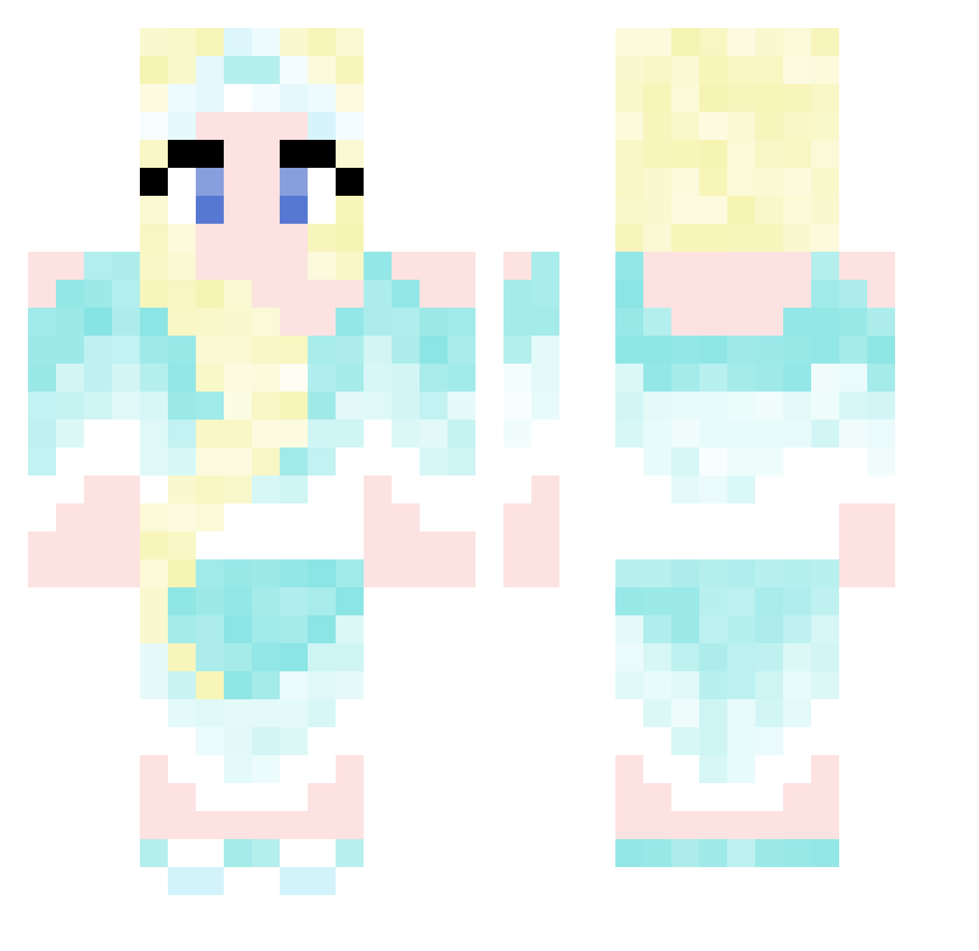 a_very_fat_pig Minecraft skin, front and back view