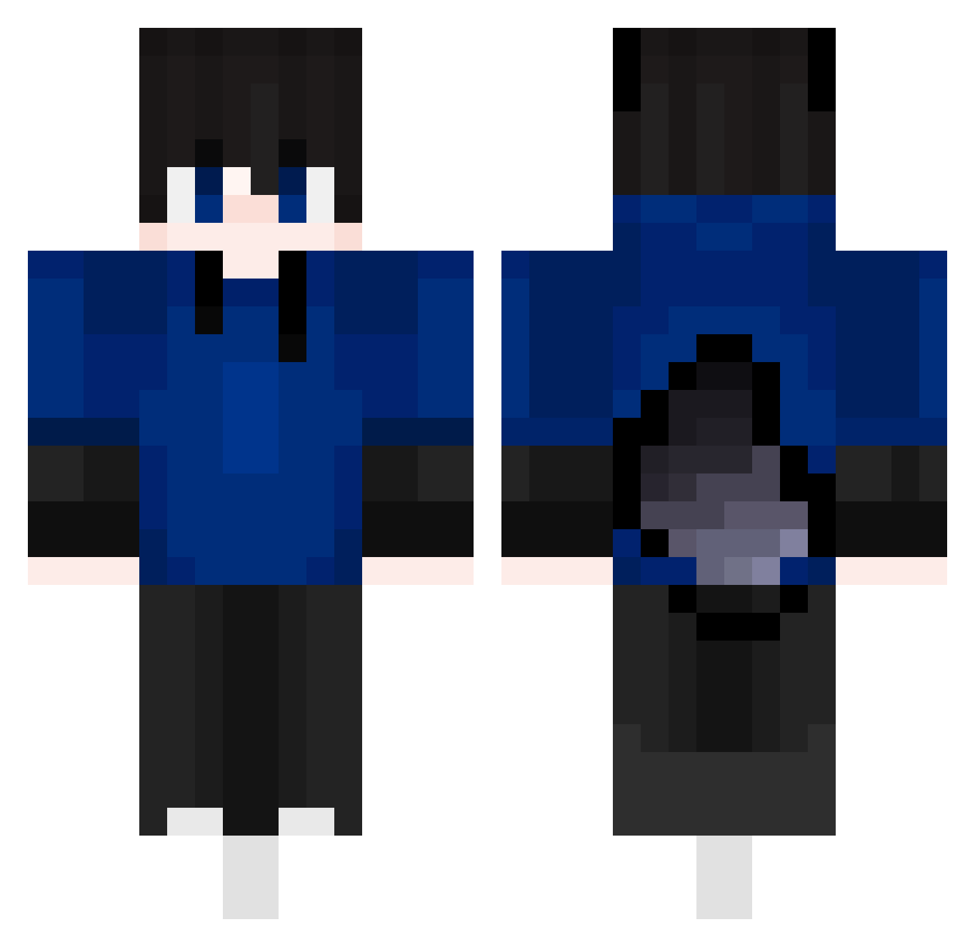 PoleDancinGoose Minecraft skin, front and back view