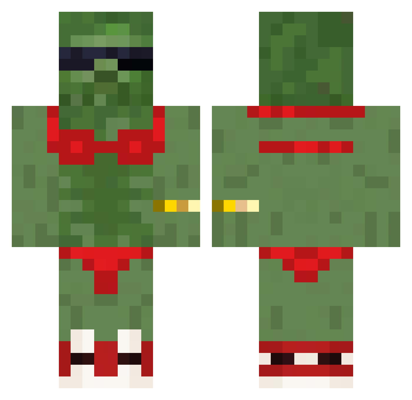 tumalk Minecraft skin, front and back view