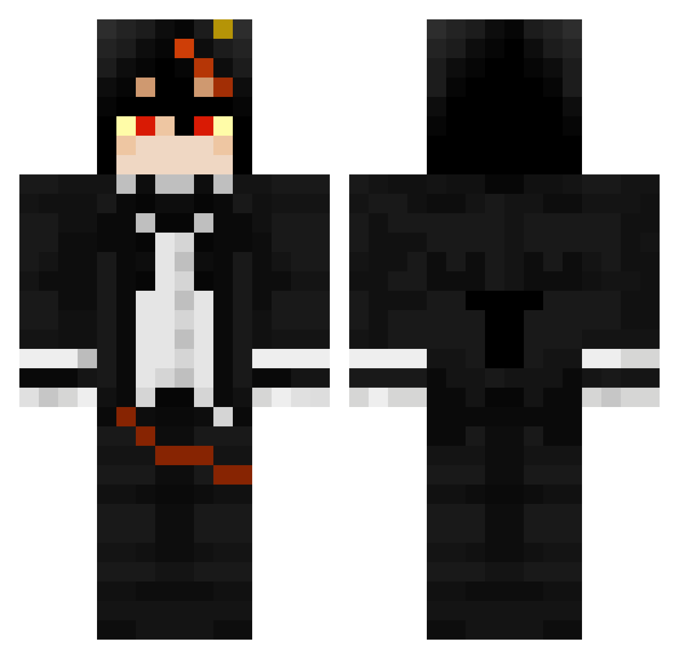 ToyaT Minecraft skin, front and back view