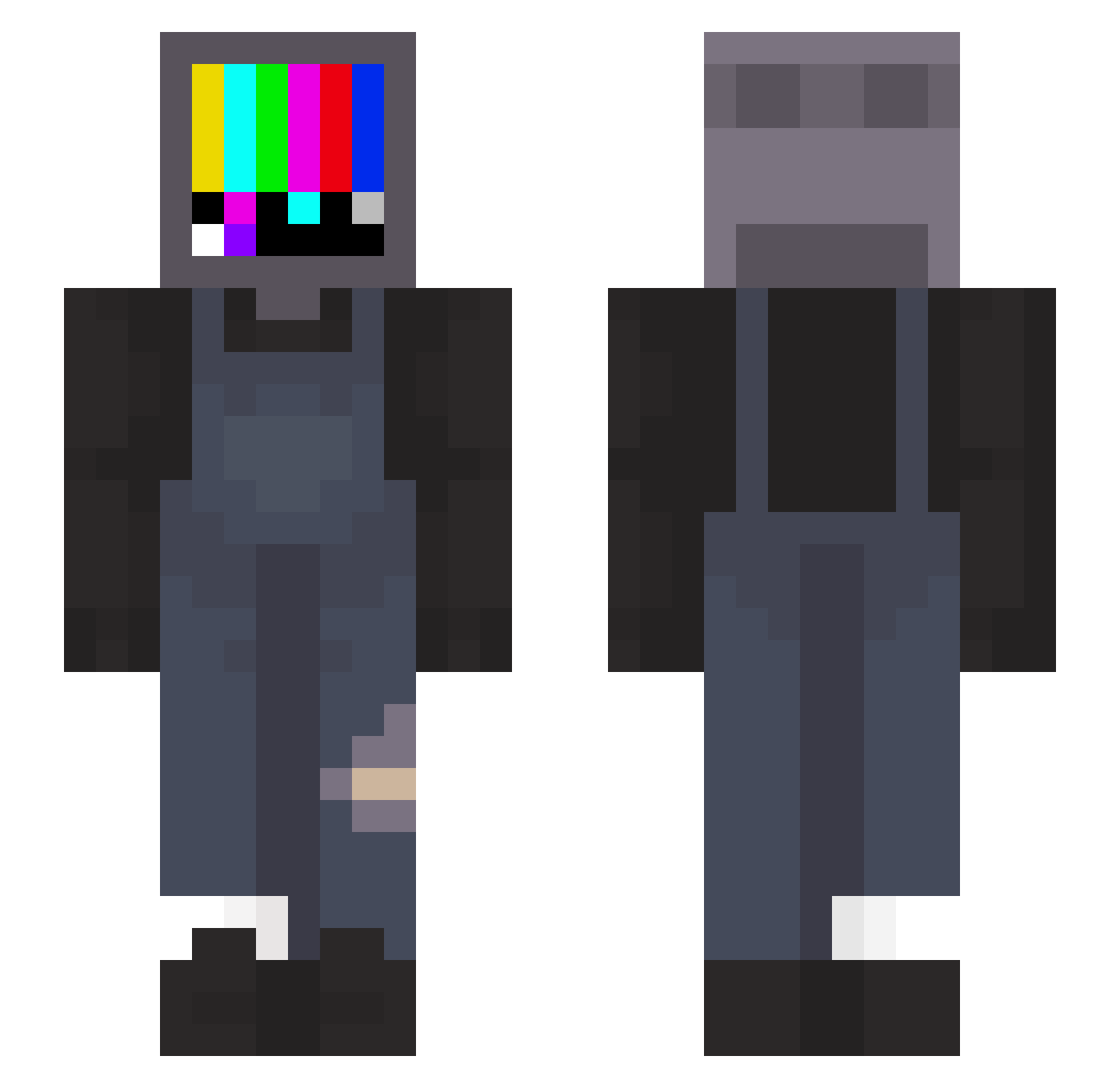 hollowdusk Minecraft skin, front and back view