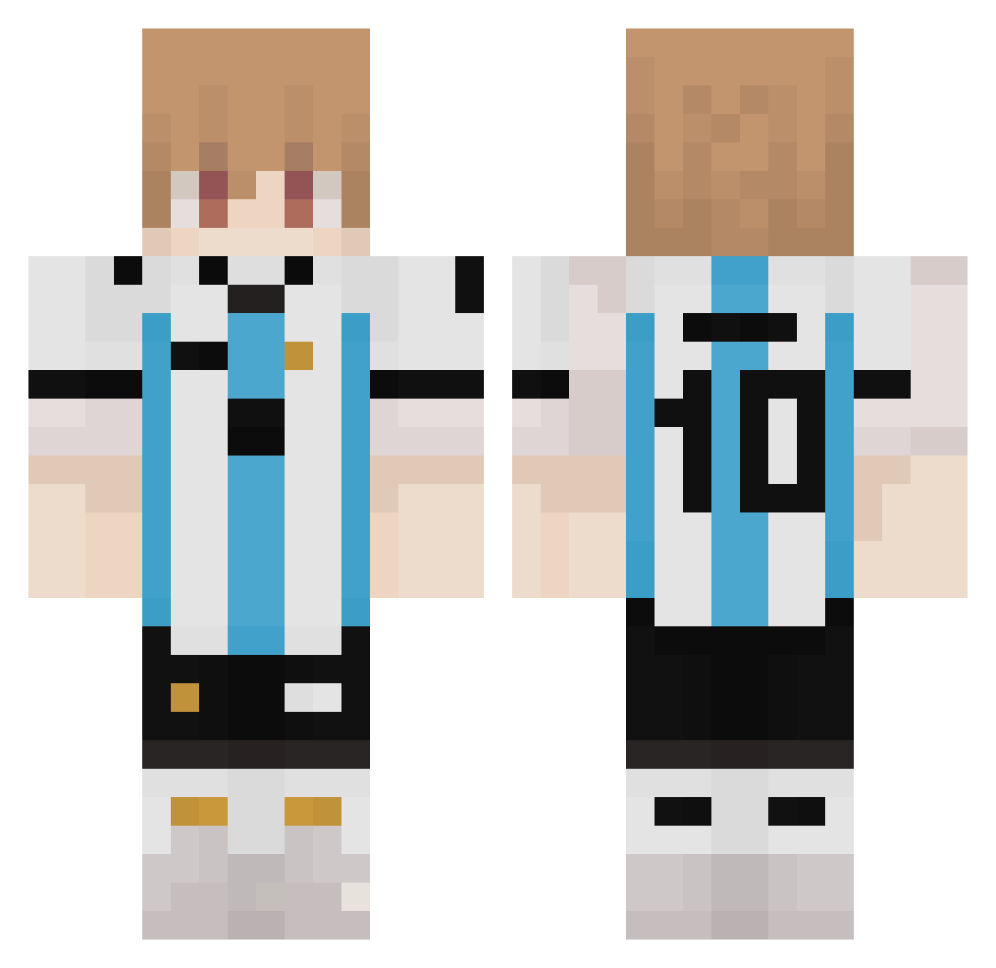 MrHisashi Minecraft skin, front and back view