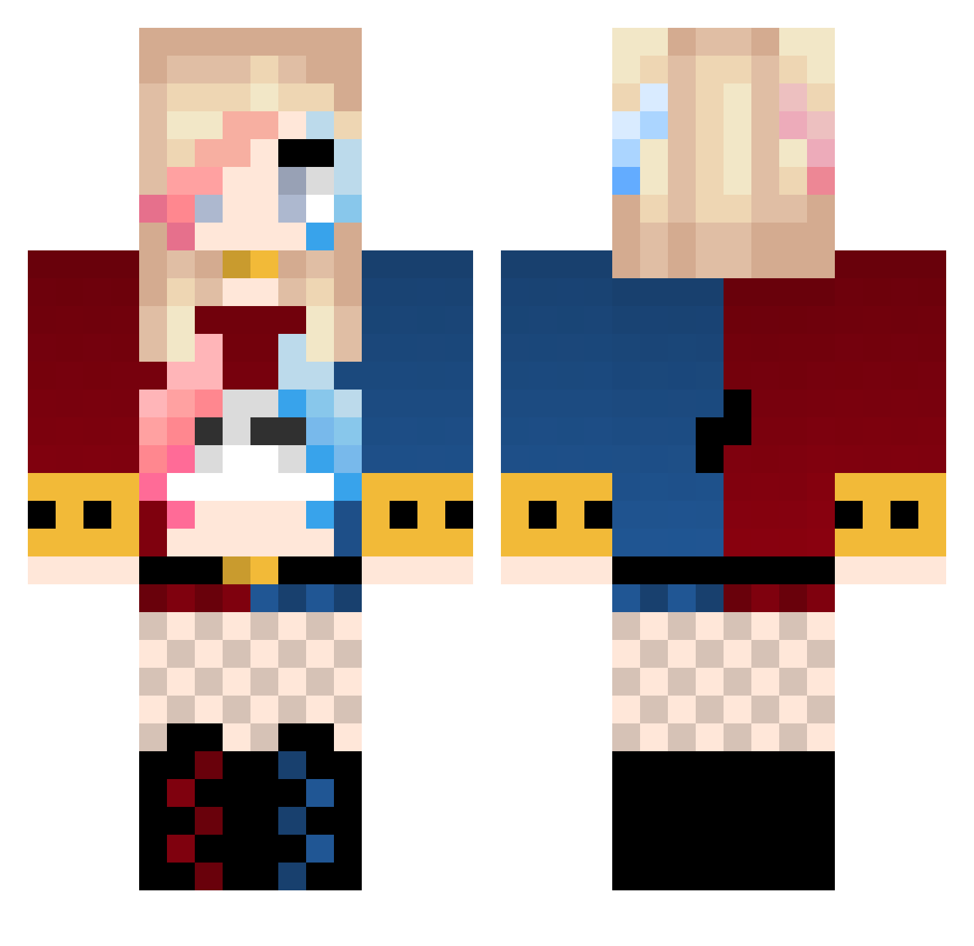 manon200 Minecraft skin, front and back view