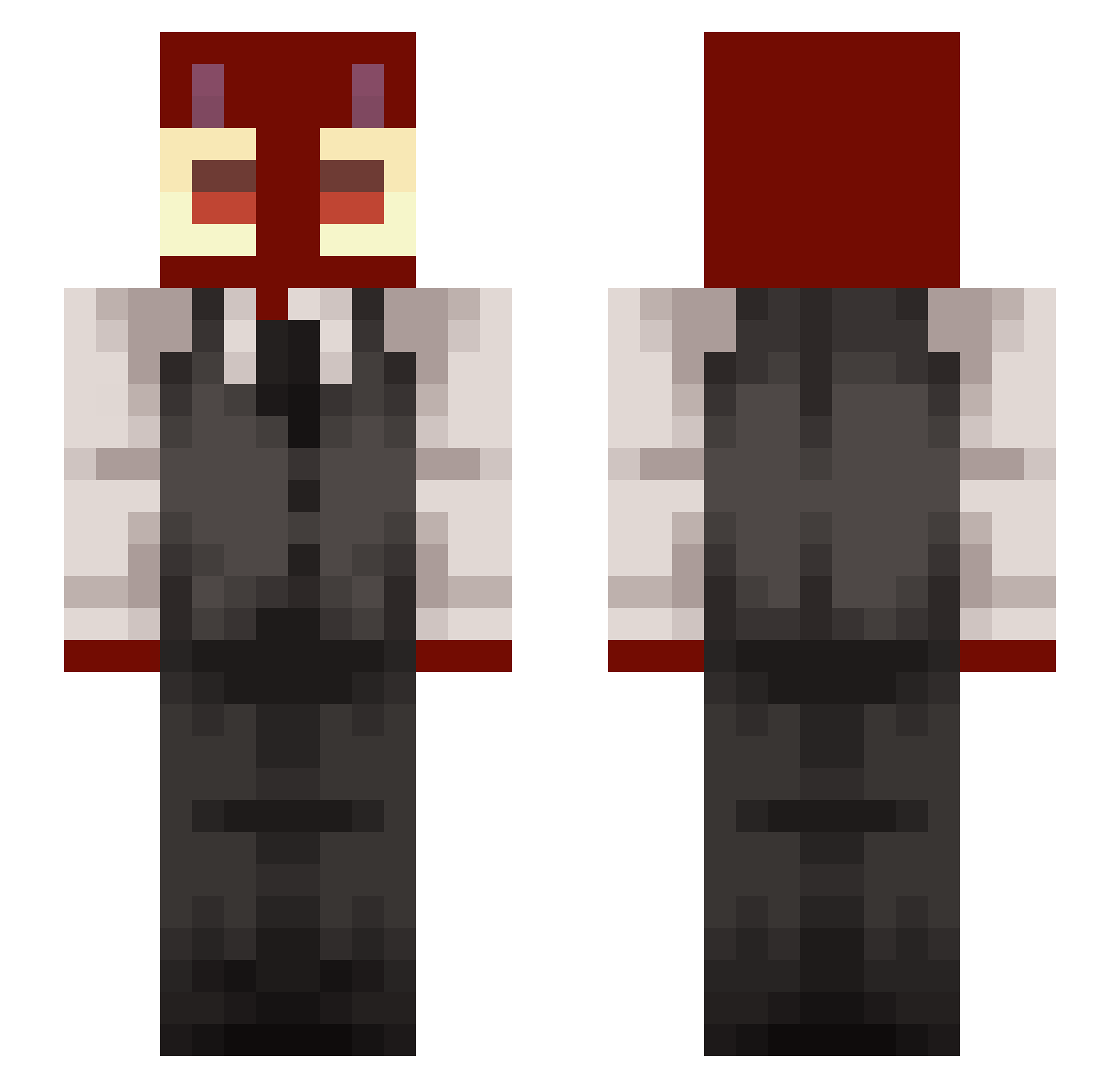 KatKickerz Minecraft skin, front and back view