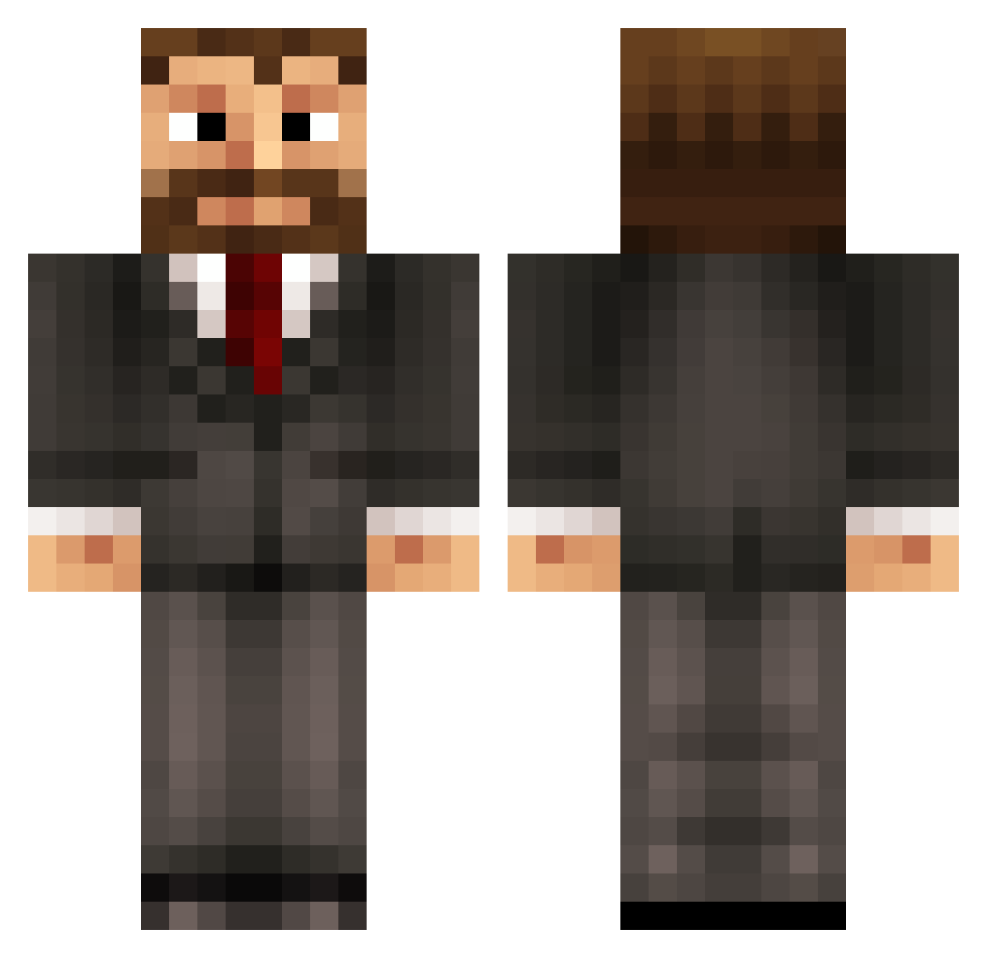 Th3t0x Minecraft skin, front and back view