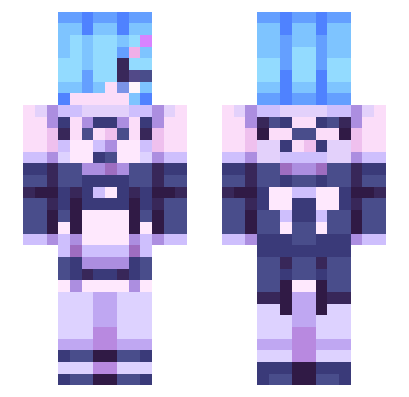 AdarkTV Minecraft skin, front and back view