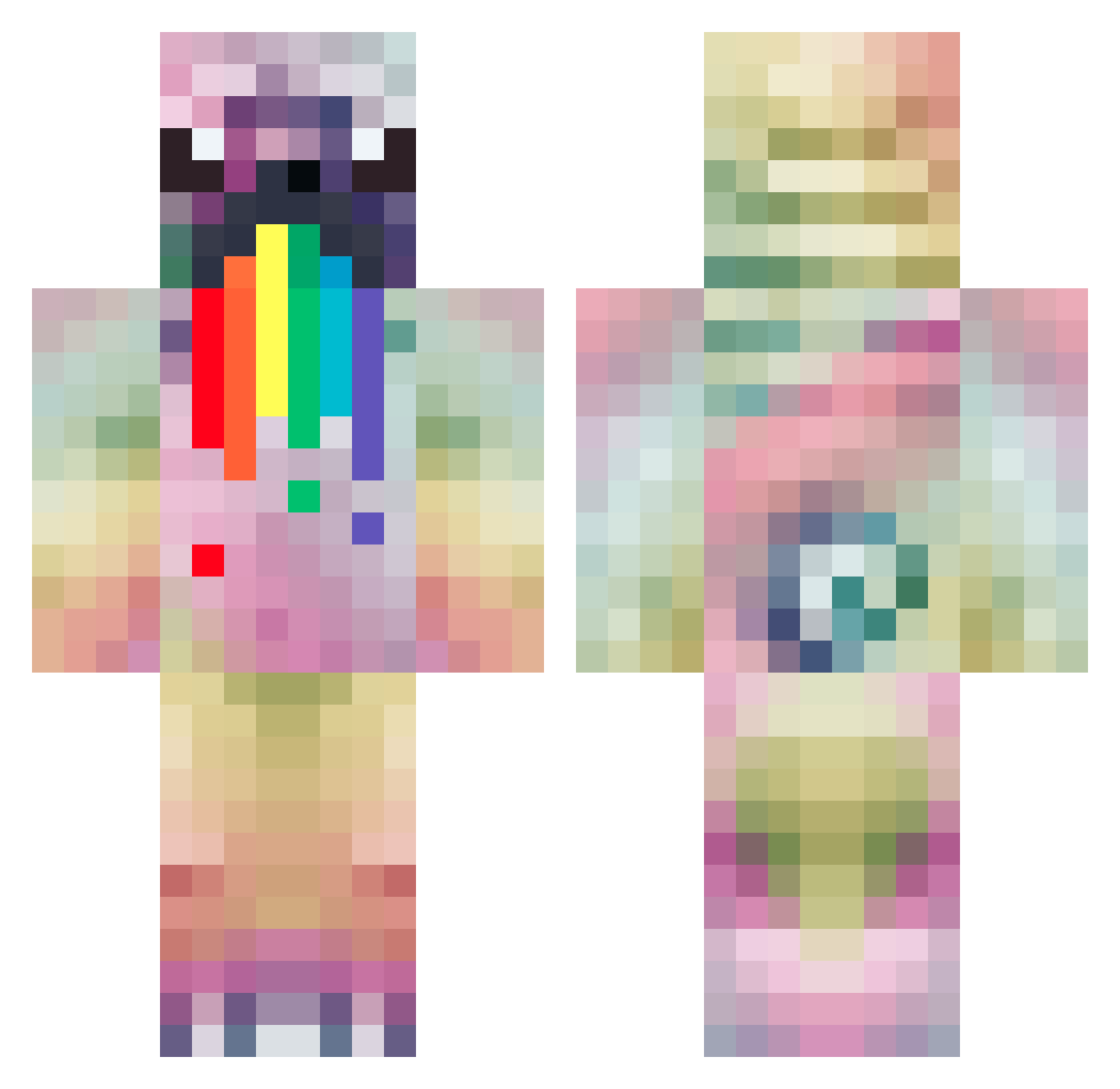 pOWOster Minecraft skin, front and back view