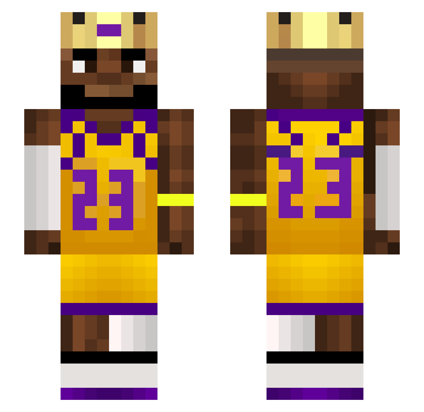CATBOYLEBRON Minecraft skin, front and back view