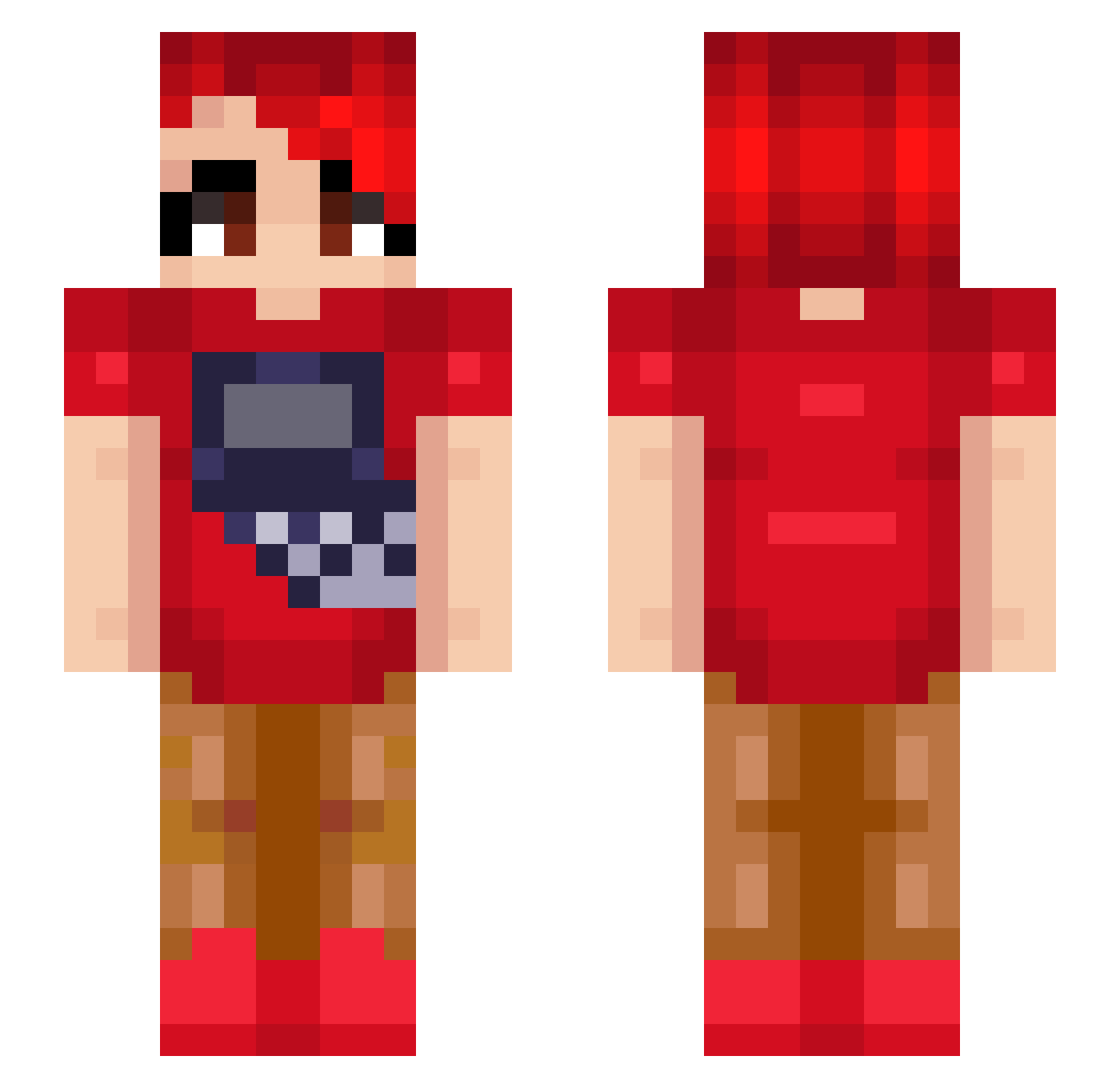 Samji3877 Minecraft skin, front and back view