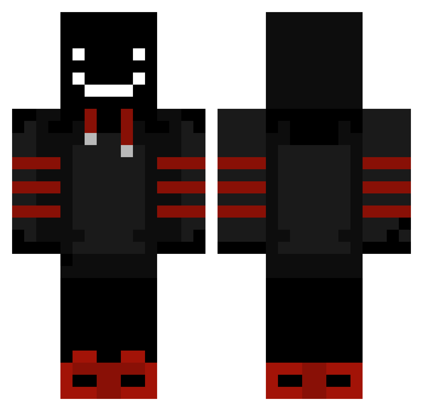 M10Gamer Minecraft skin, front and back view