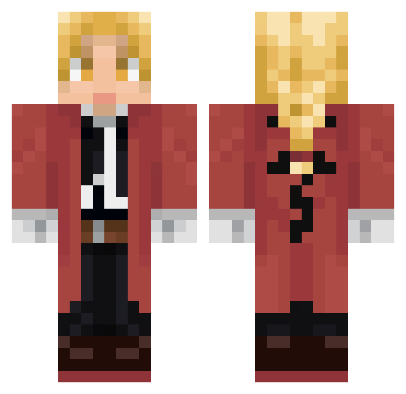 vectorfps Minecraft skin, front and back view