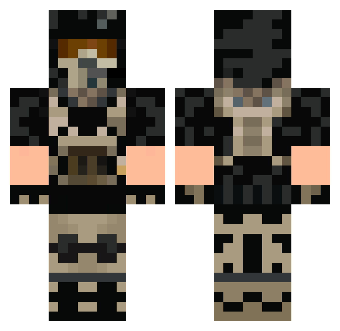 lucastek Minecraft skin, front and back view