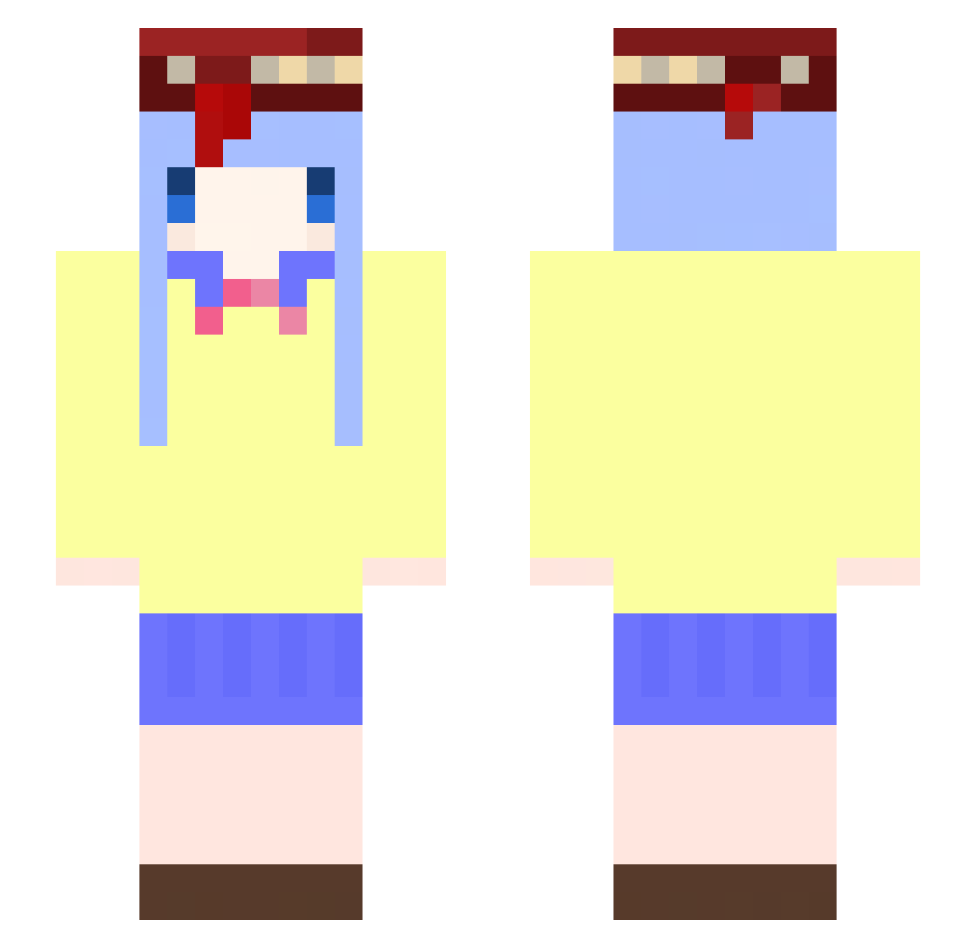 ThonioBob Minecraft skin, front and back view