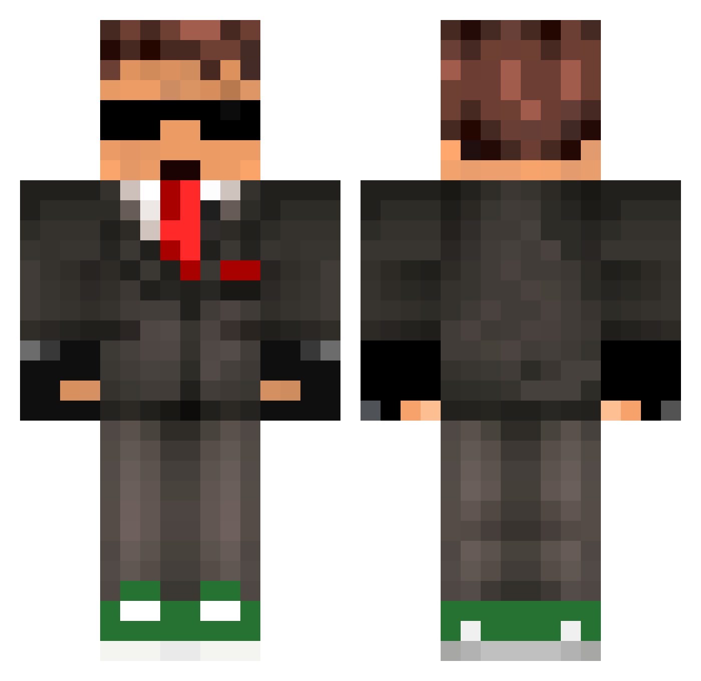 Radman Minecraft skin, front and back view
