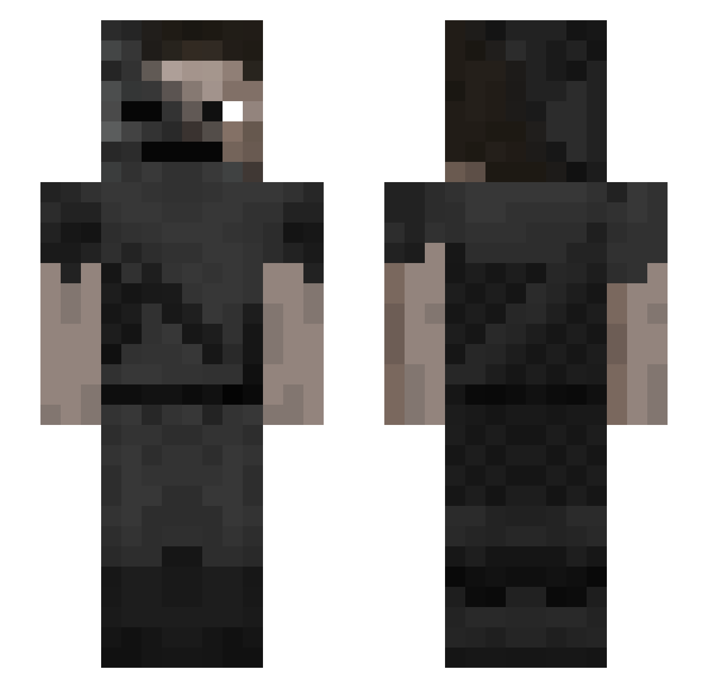 mayshion Minecraft skin, front and back view