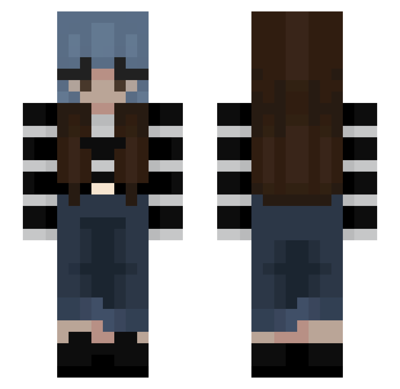 Rannieie Minecraft skin, front and back view
