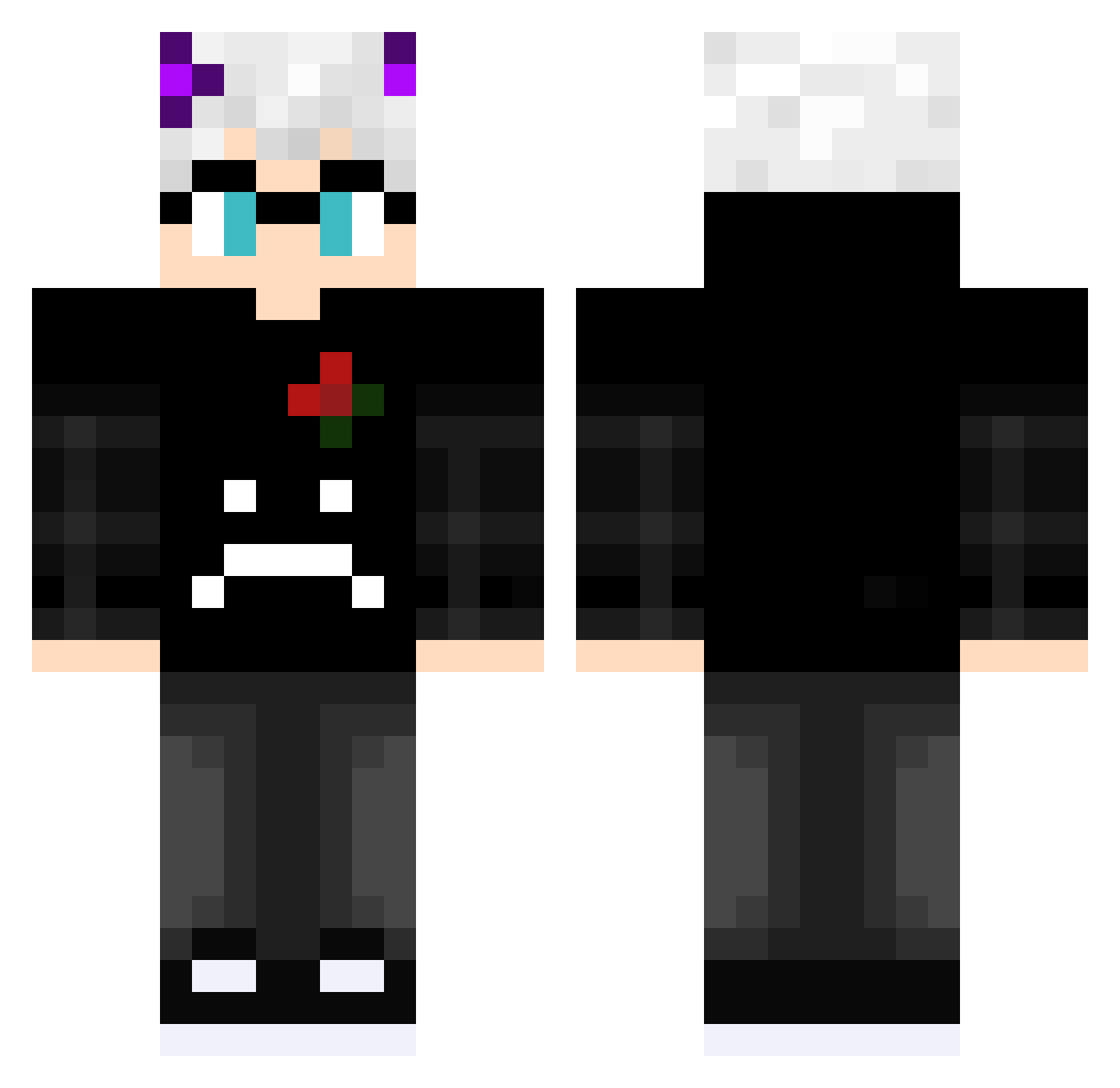 documento Minecraft skin, front and back view
