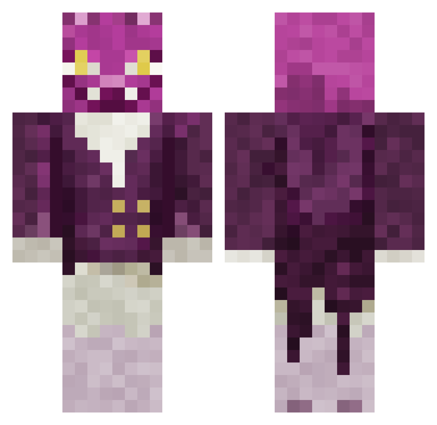 Goodlucktuck Minecraft skin, front and back view