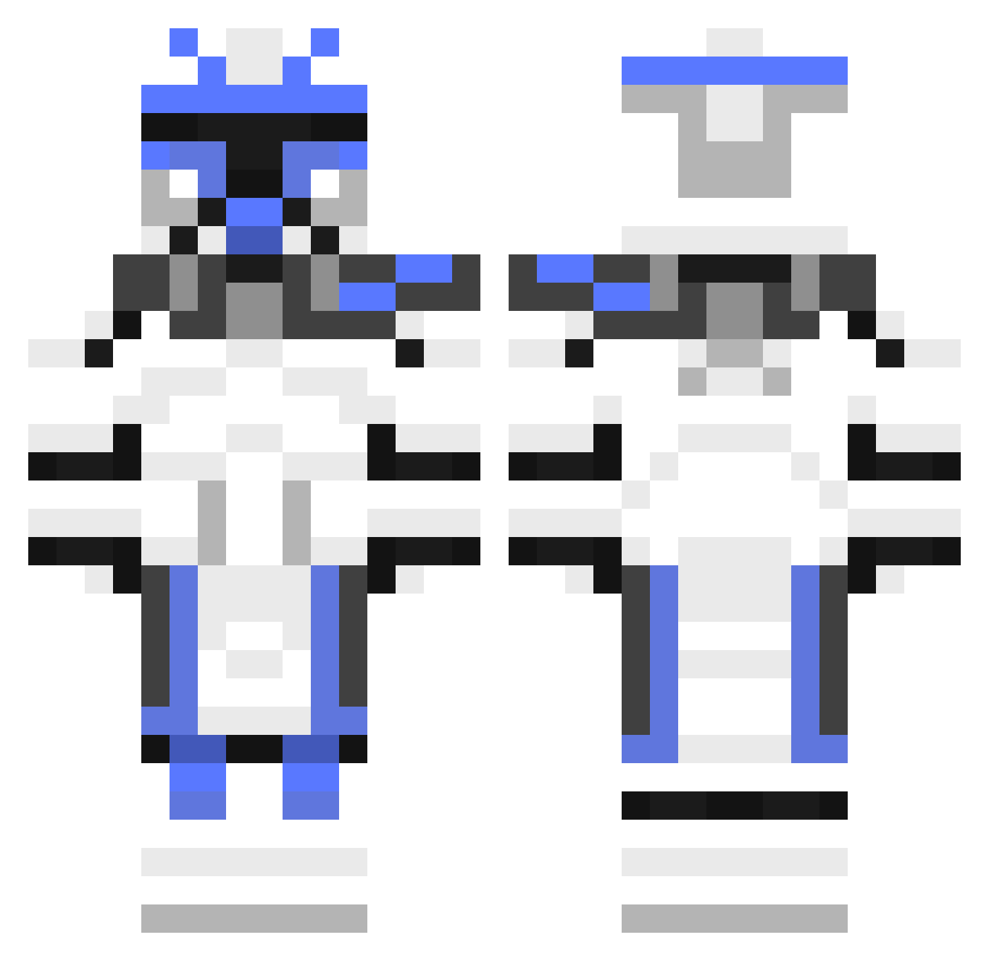 RichterBox Minecraft skin, front and back view