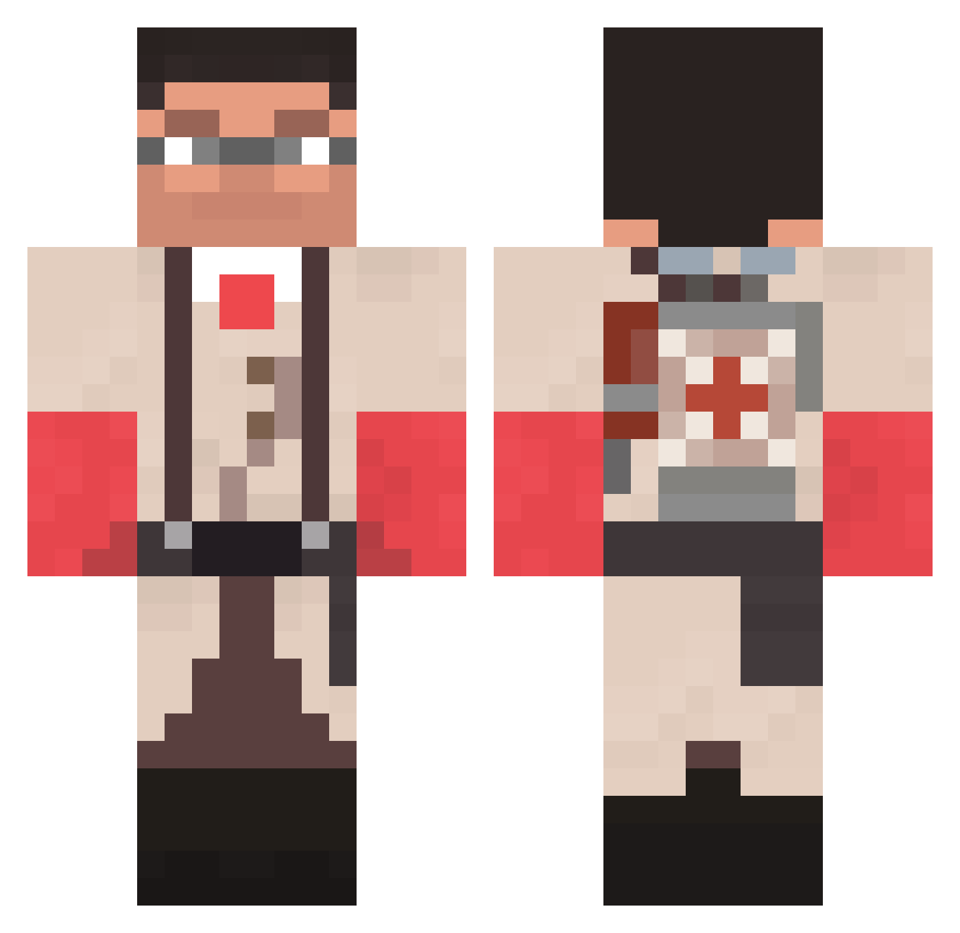 LayKors_Miller Minecraft skin, front and back view