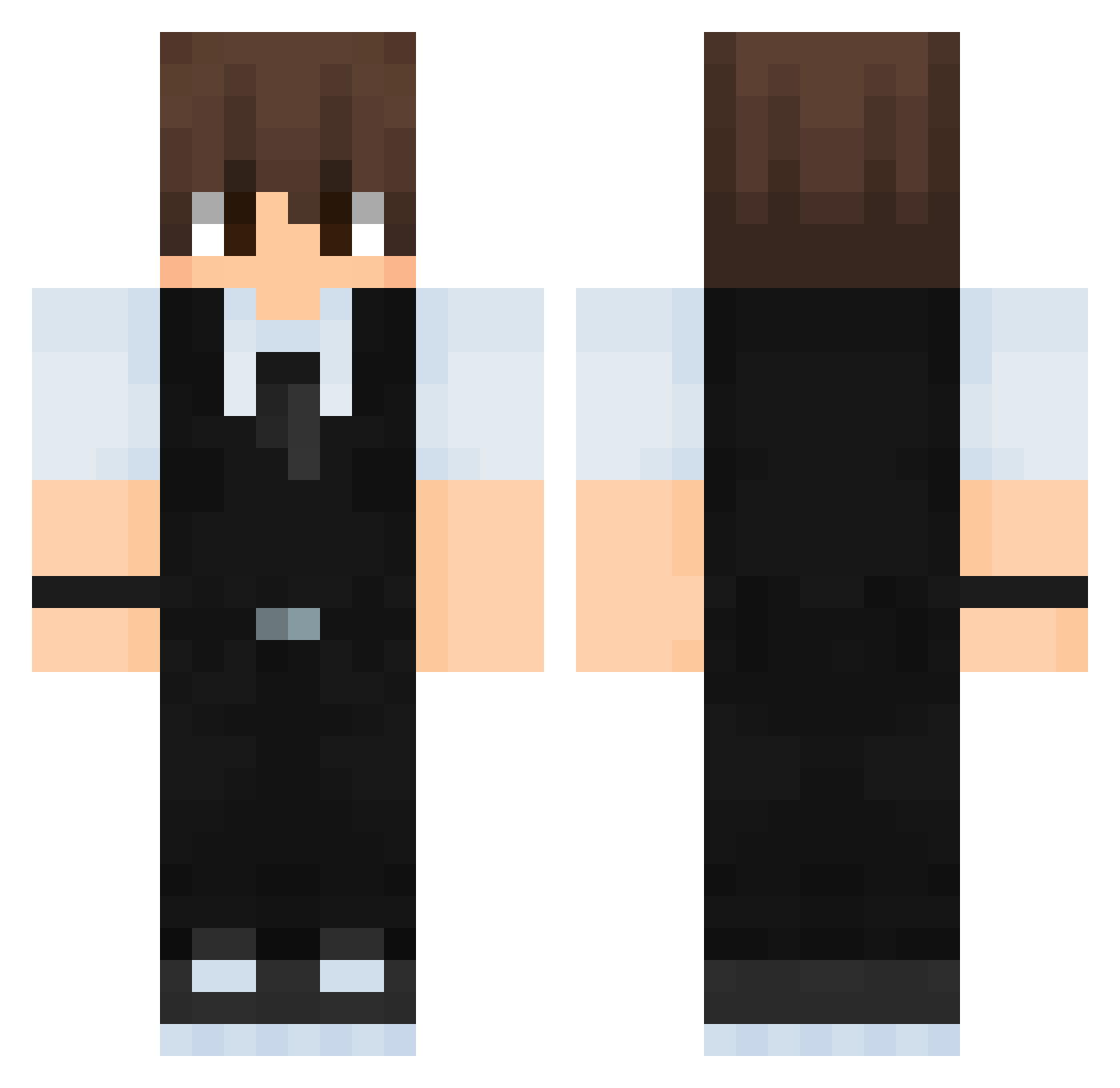 ZFoxye28 Minecraft skin, front and back view