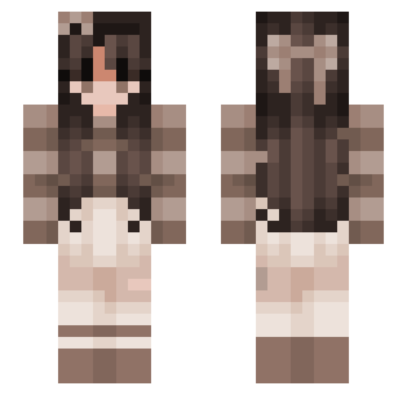 THEGlassMann Minecraft skin, front and back view