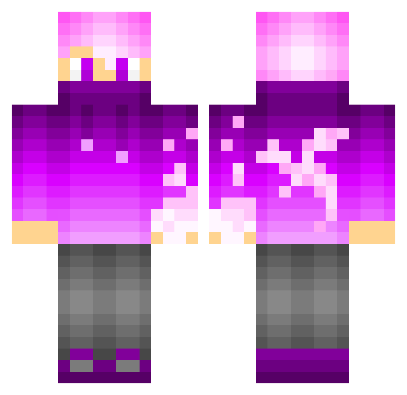 PsV_BanKinG Minecraft skin, front and back view