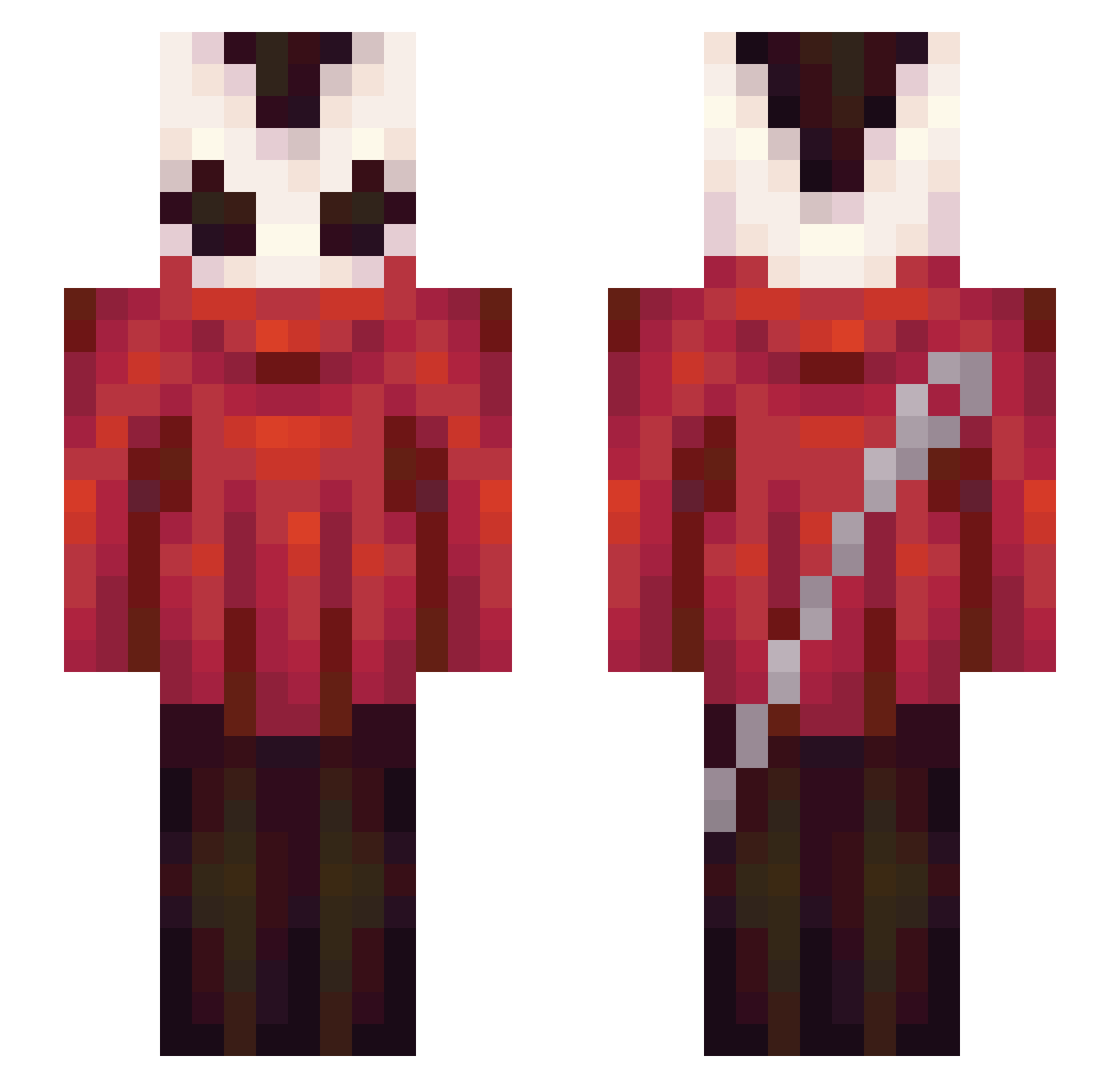MiguelC Minecraft skin, front and back view