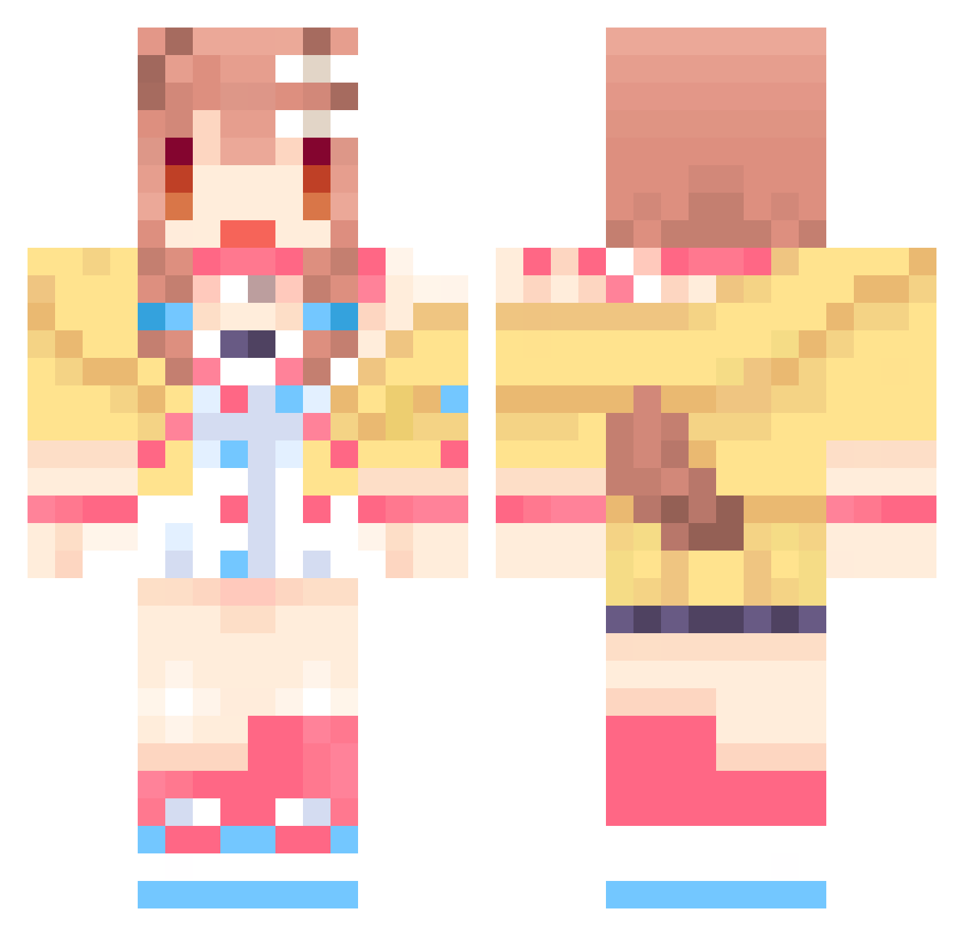 izDew Minecraft skin, front and back view