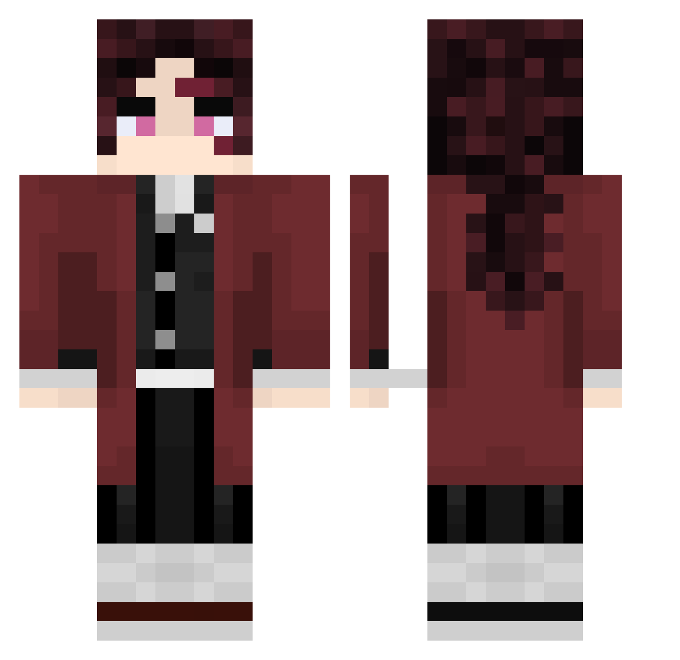 Midlane Minecraft skin, front and back view