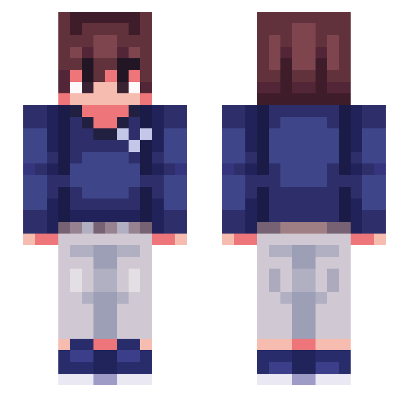 ThePotatoCaptain Minecraft skin, front and back view