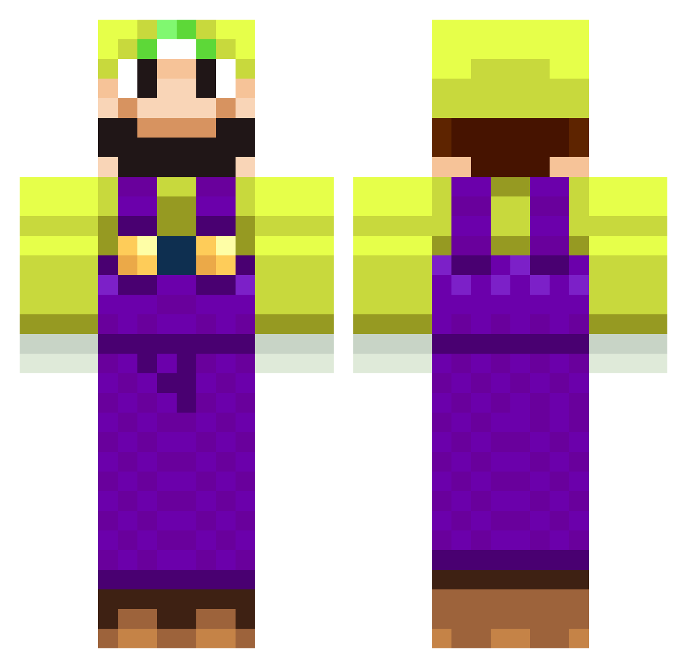 Tooth Minecraft skin, front and back view