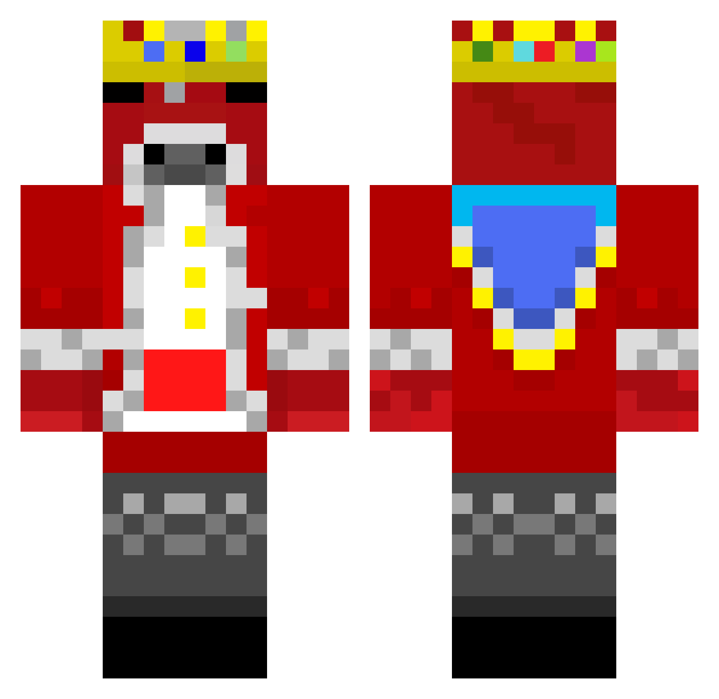 szyment Minecraft skin, front and back view