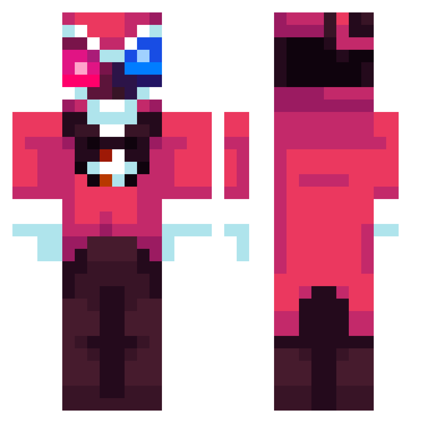 TheFireZero Minecraft skin, front and back view