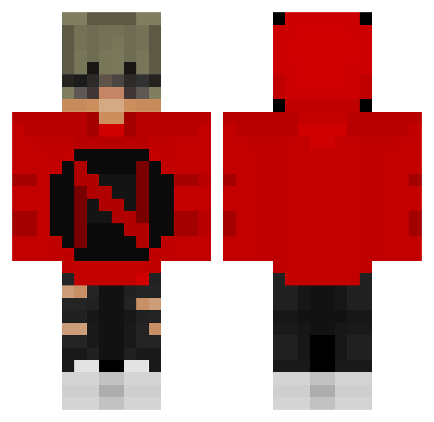SpaceLions Minecraft skin, front and back view