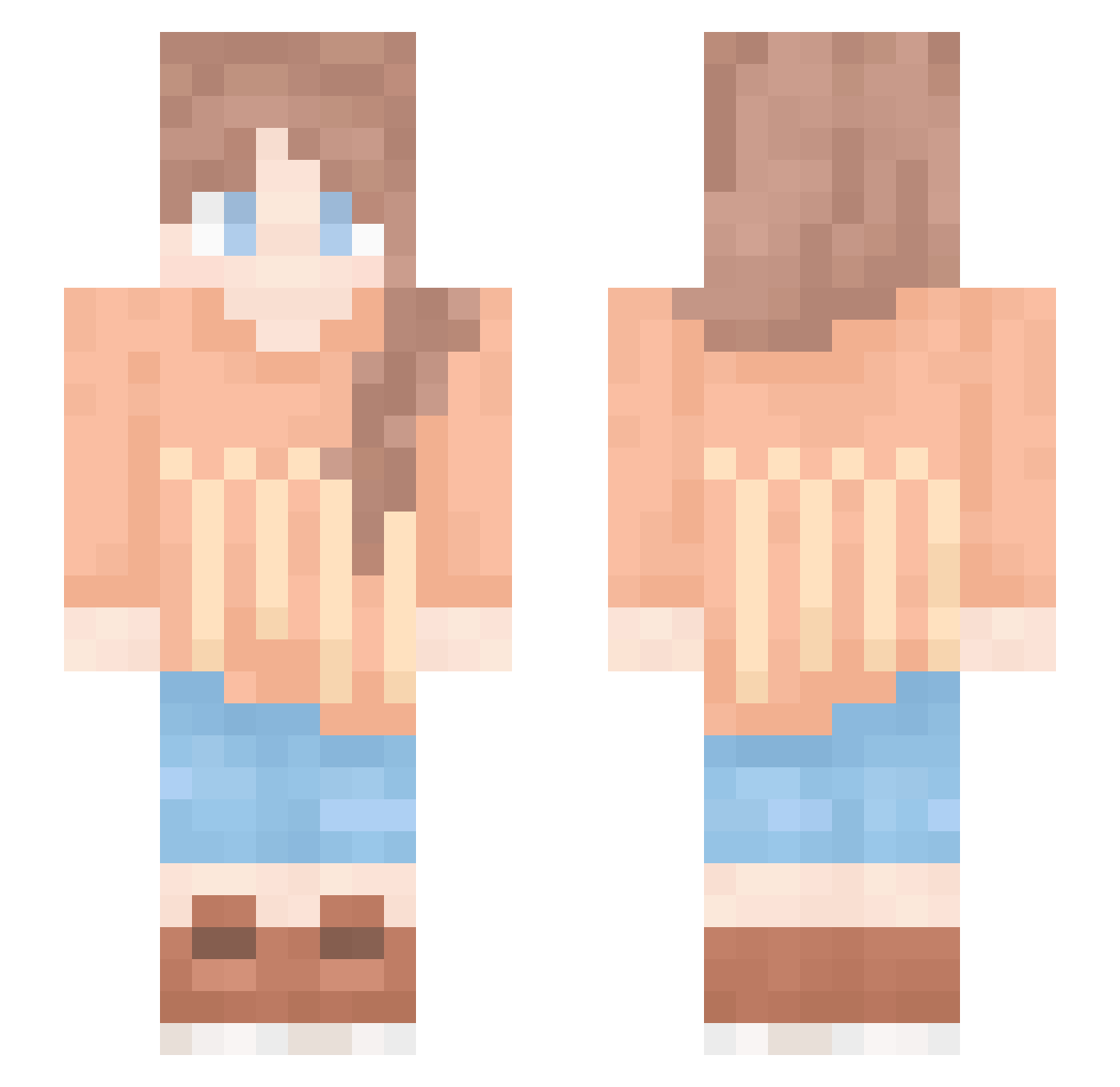 X7124 Minecraft skin, front and back view