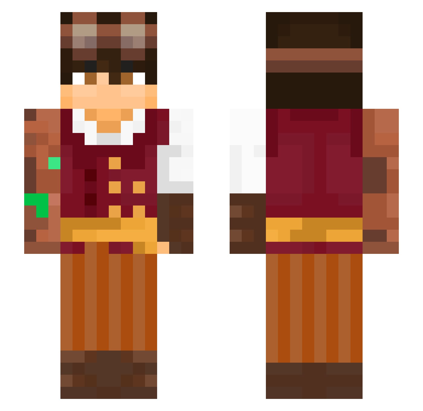 bruhmomentum69 Minecraft skin, front and back view