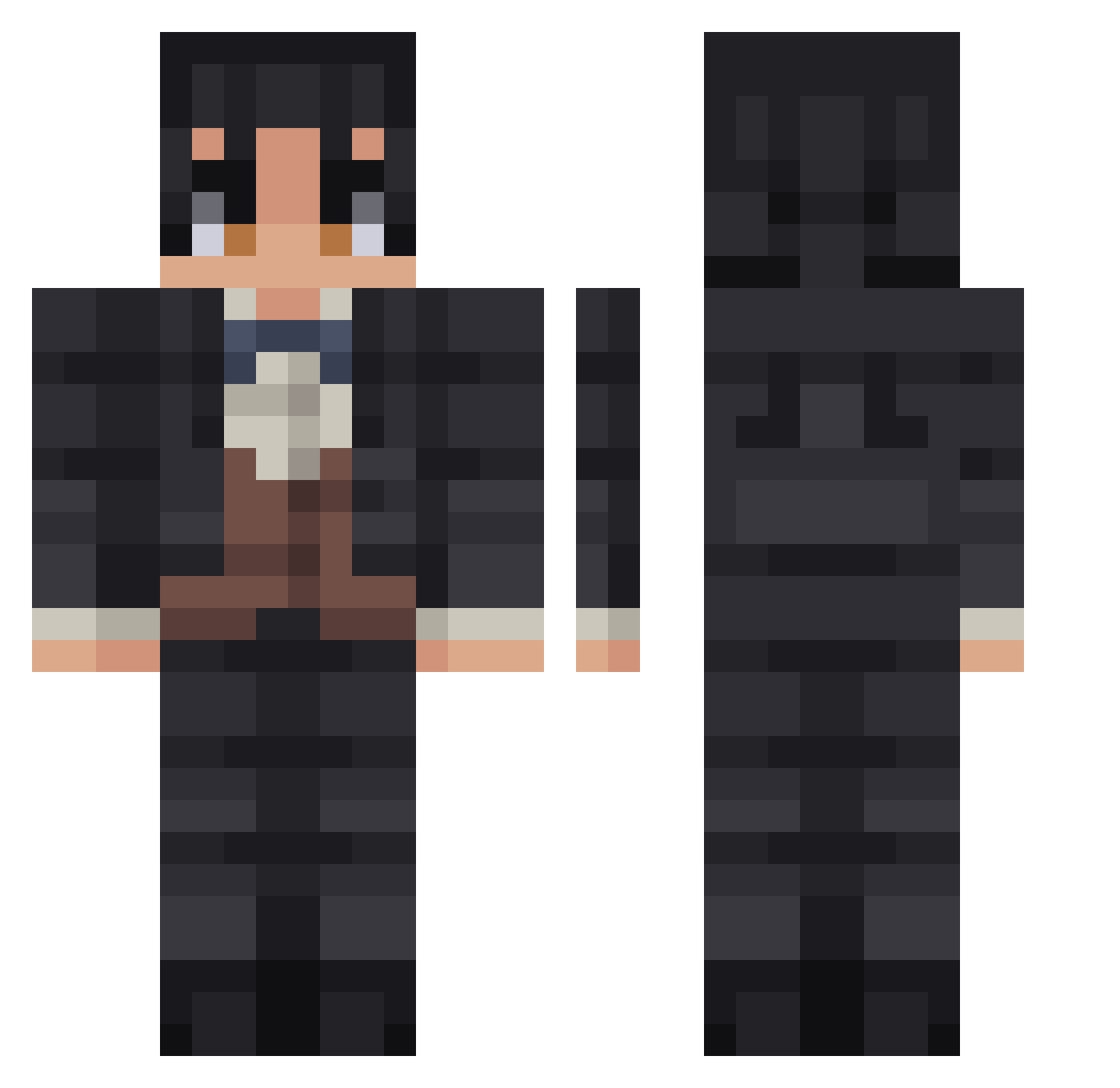 RelxEiei Minecraft skin, front and back view