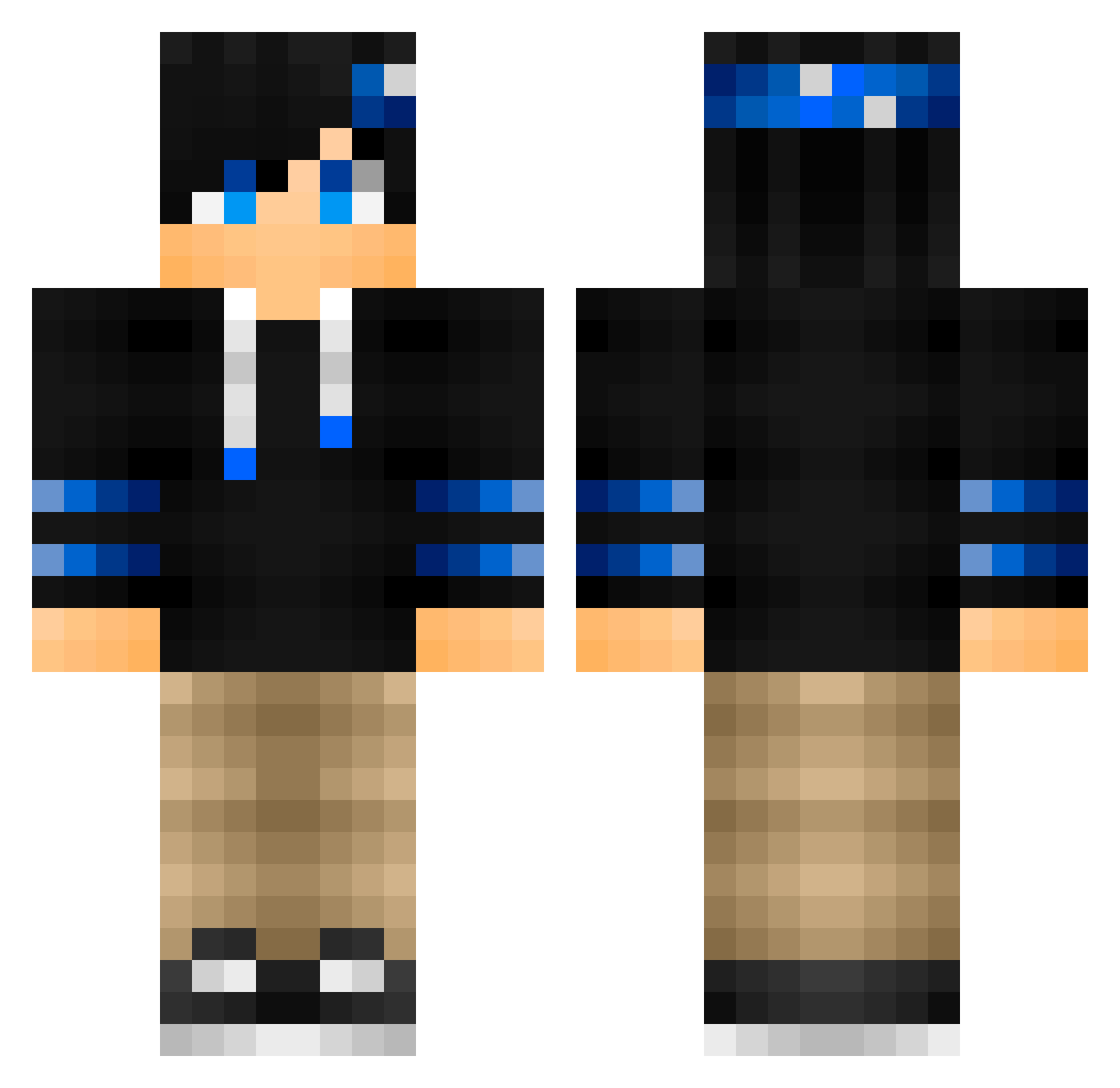 xXProPvP_Xx Minecraft skin, front and back view