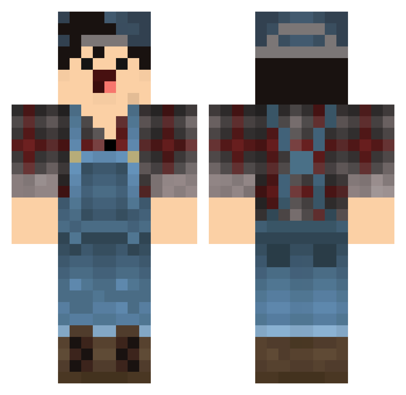 XDarkSlayerX Minecraft skin, front and back view