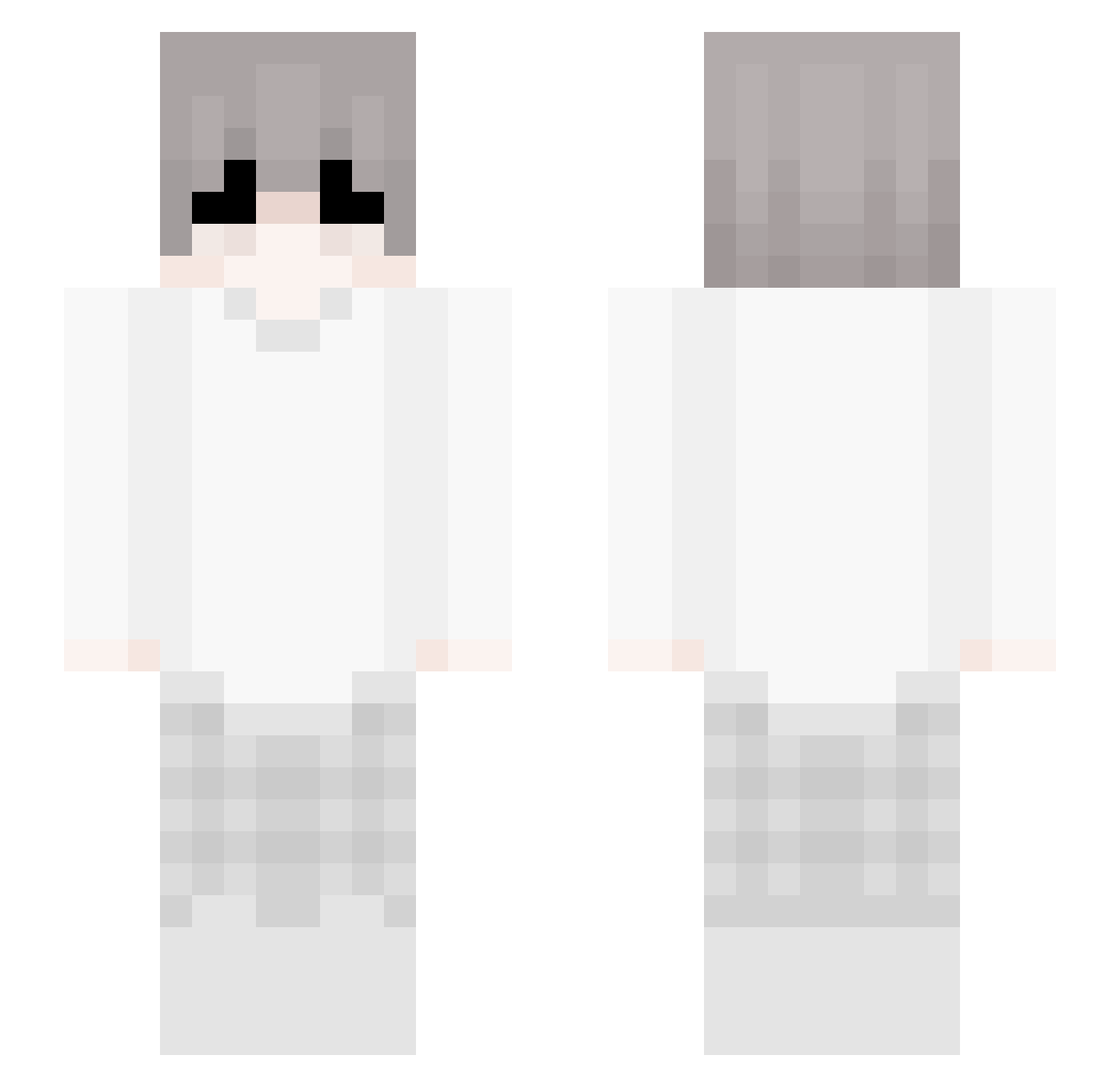 uzuq Minecraft skin, front and back view