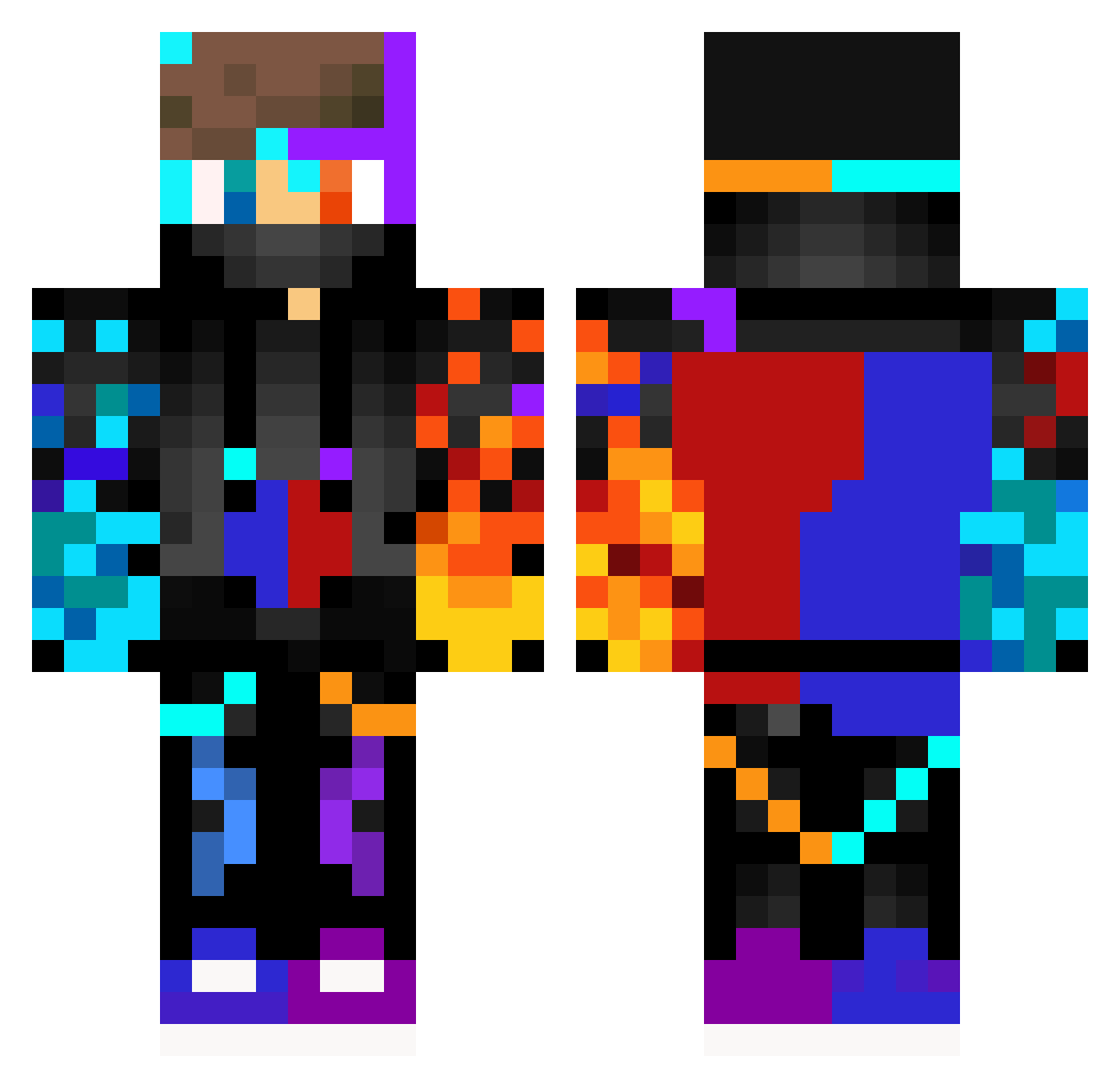 MKGAMERYT12345 Minecraft skin, front and back view
