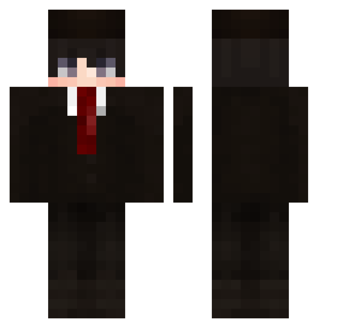 xKingOfSpades_ Minecraft skin, front and back view