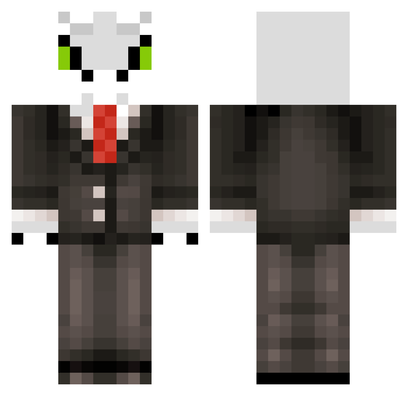 WilRhys Minecraft skin, front and back view